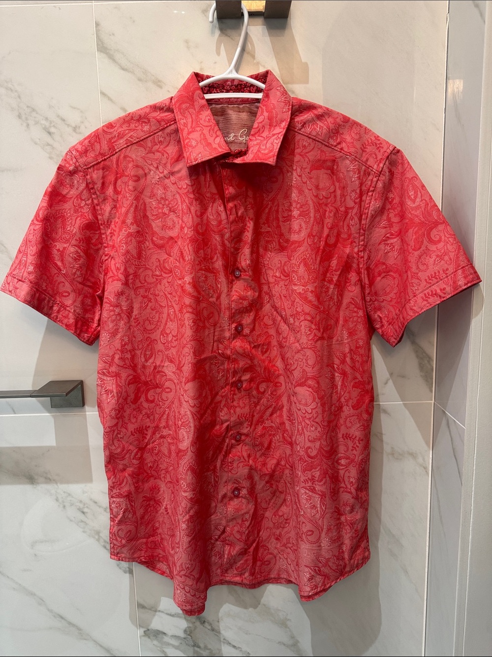Robert Graham Red Paisley Short-Sleeve Button-Down Shirt
